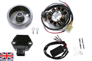 STK-147 - Stator (inc. base plate), rotor and regulator rectifier - Hi-power